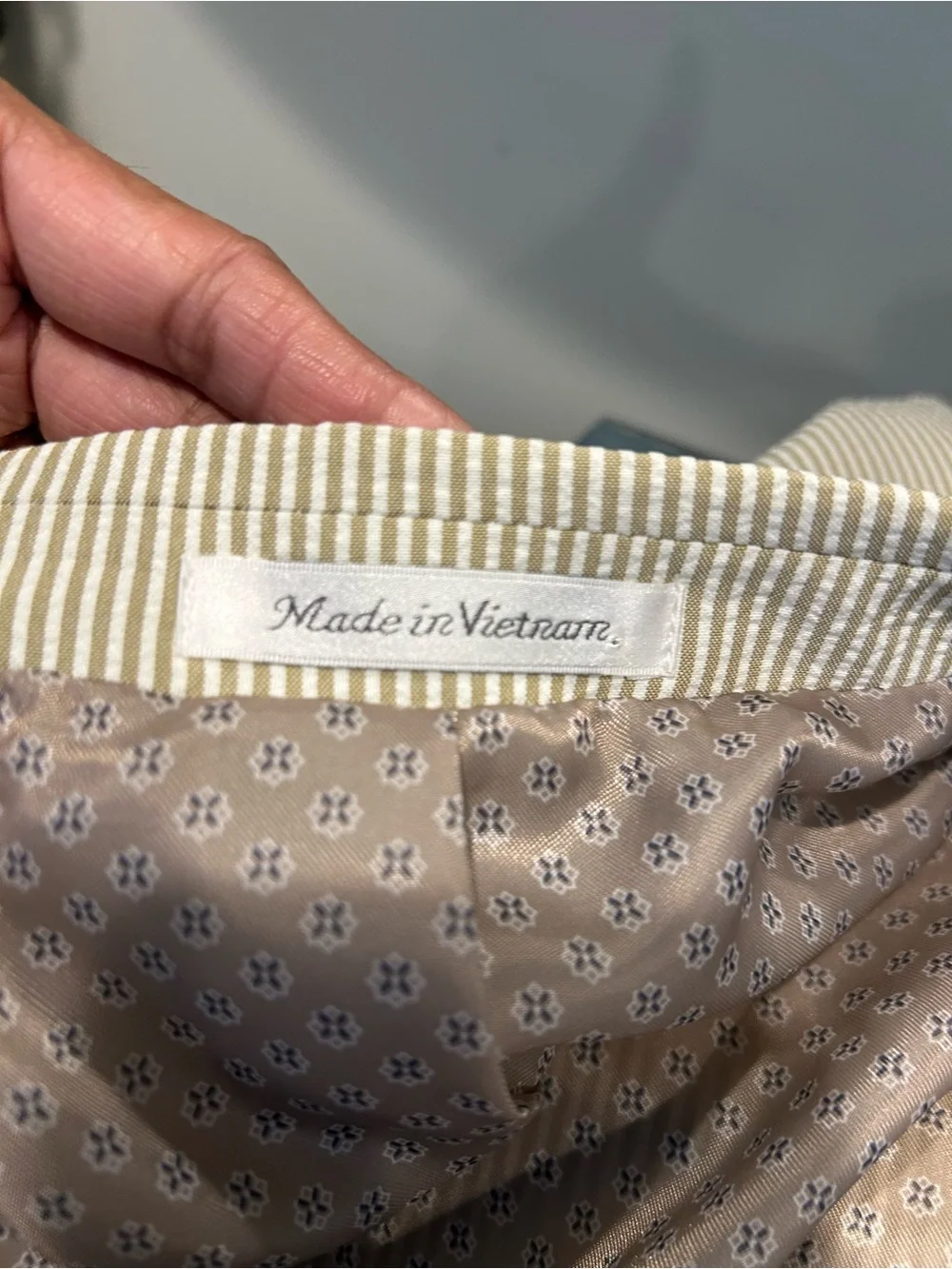 Ralph Lauren Cream Pinstripe Two-Button Blazer